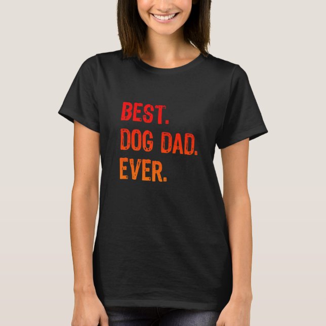 Retro Best Hund Pappa nånsin Coola pappa T Shirt (Framsida)