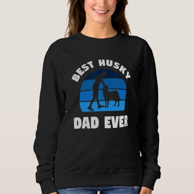 Retro Best Husky Dad Ever Siberian Huskies 1 T Shirt (Framsida)