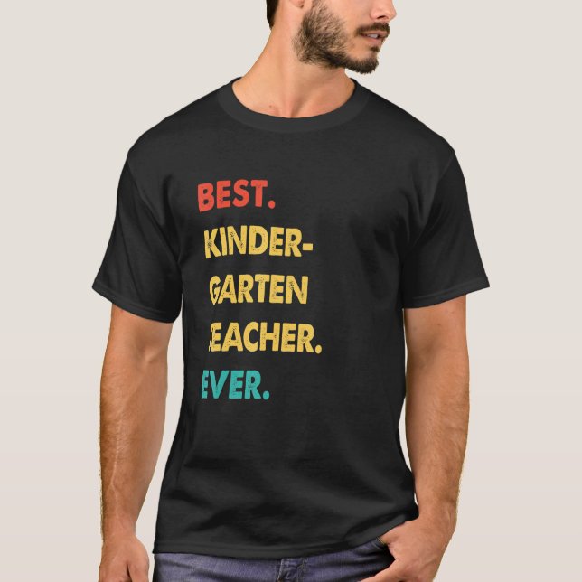 Retro Best Kindergarten Teacher nånsin T Shirt (Framsida)