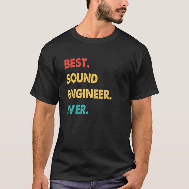 Retro Best Ljud Ingenjör någonsin T Shirt (Framsida)