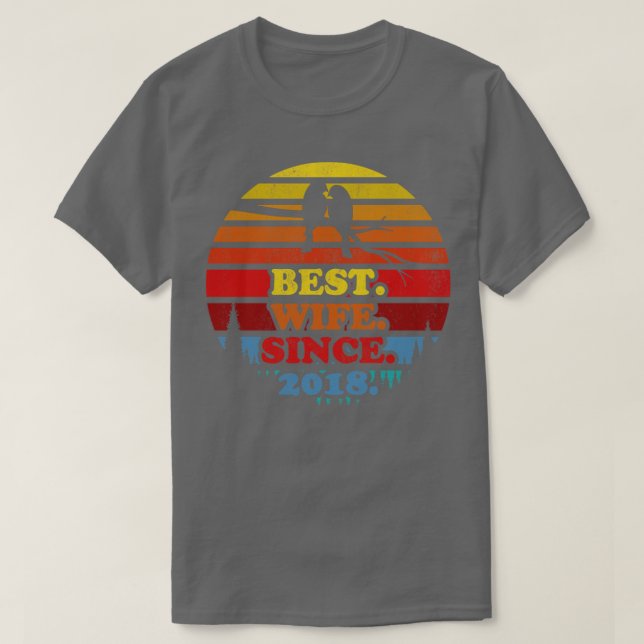 Retro Best Maka sedan 2018 Sunset Bröllop Annivers T Shirt (Design framsida)