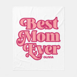 Retro Best Mamma någonsin Rosa Groovy Mors dag Gif Fleecefilt