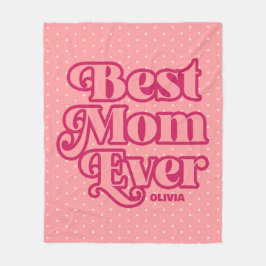 Retro Best Mamma någonsin Rosa Groovy Mors dag Gif Fleecefilt