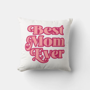 Retro Best Mamma någonsin Rosa Groovy Mors dag Gif Kudde