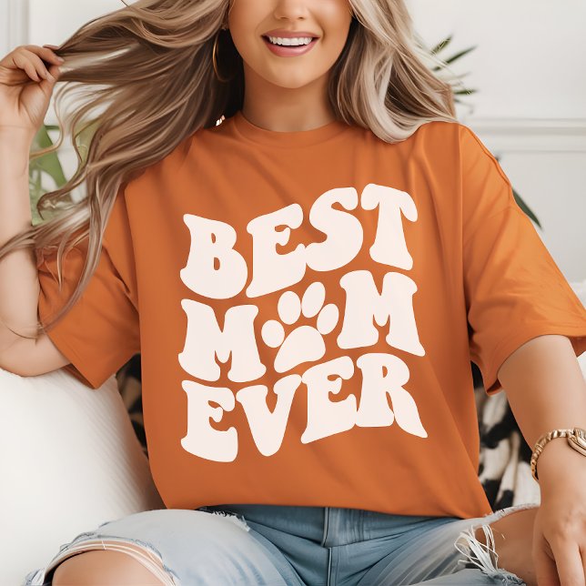 Retro Best Mamma någonsin Shirt för jul och födels T Shirt (best dog mom ever shirt, retro dog mom shirt, dog mom gift, dog lover shirt, pet mom tee, best mom)