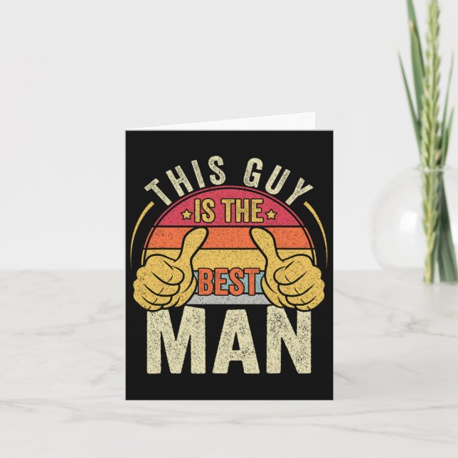 Retro Best Man Bröllop Marskalkars Funny Möhippa B Kort (Framsida)