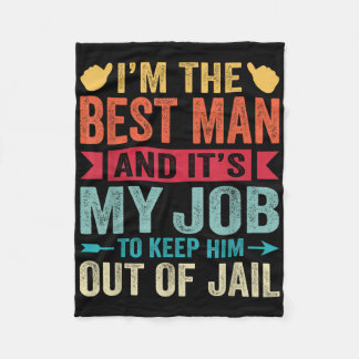 Retro Best Man Bröllop Trossgubbar Rolig Bröllopsf Fleecefilt