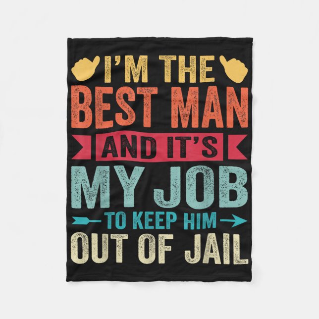 Retro Best Man Bröllop Trossgubbar Rolig Bröllopsf Fleecefilt (Framsidan)