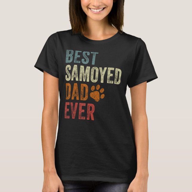 Retro Best Samoyed Pappa, Samoyed Pappa Pappor T Shirt (Framsida)