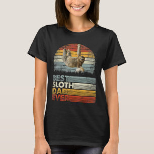 Retro Best Sloth Pappa någonsin Animals 13957 T Shirt