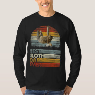 Retro Best Sloth Pappa någonsin Animals 13957 T Shirt
