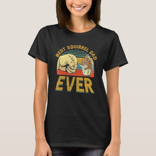 Retro Best Squirrel Pappa Squirrel Pappa Far T Shirt (Framsida)