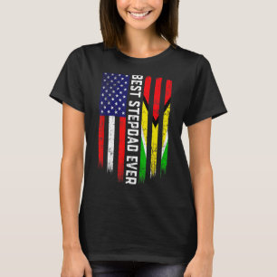 Retro Best Stepdad någonsin American Guyana Flagga T Shirt