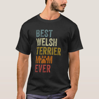Retro Best Welsh Terrier Mamma All Hund Mamma Mor" T Shirt