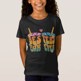 Retro Besteas Forever Bestie Tea Pun Cute Friends T Shirt