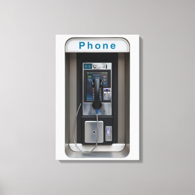 Retro-betaltelefondesign, Vintagens telefonautomat Canvastryck (Framsida)
