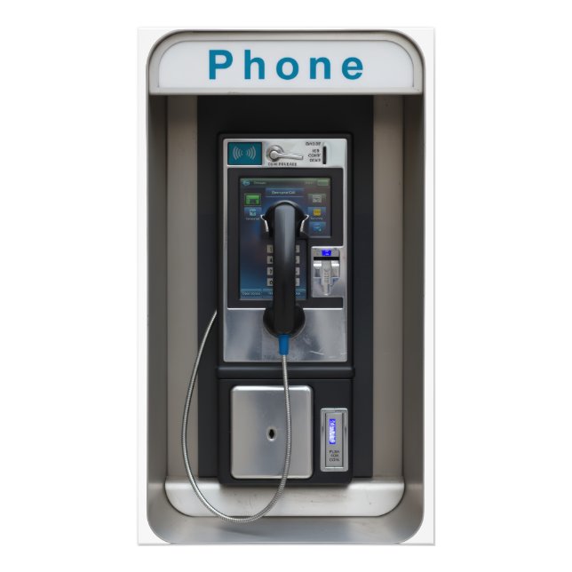 Retro-betaltelefondesign, Vintagens telefonautomat Fototryck (Framsidan)
