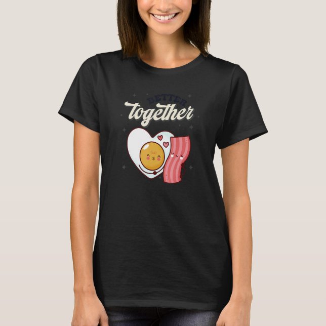 Retro Better Together Funny Valentines Day Couple  T Shirt (Framsida)