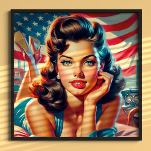 Retro Bevackra American Girl Poster