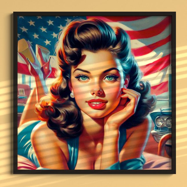 Retro Bevackra American Girl Poster (Skapare uppladdad)