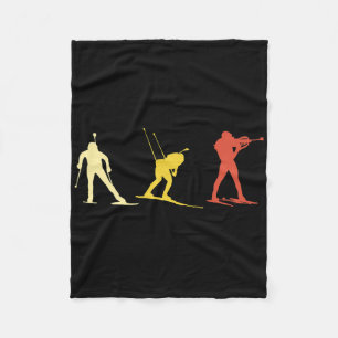 Retro Biathlon Cross country Skiing Wintersport Bi Fleecefilt