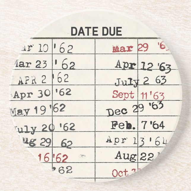 Retro Bibliotek-kort Underlägg (Framsidan)