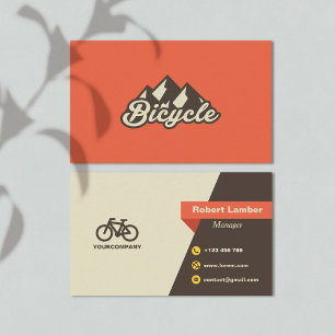 Retro Bicycle Logotyp Orange Modern Visitkort