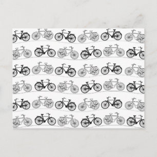 Retro Bicycle Mönster Vykort