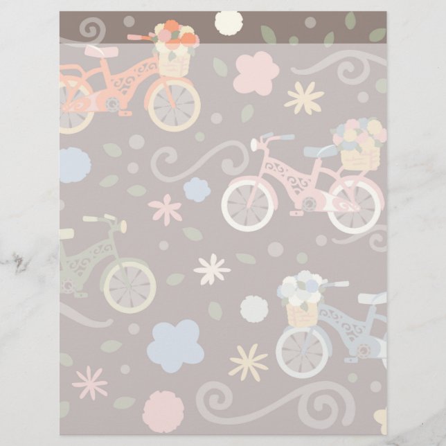 Retro Bicycle och Flowers (Framsida)