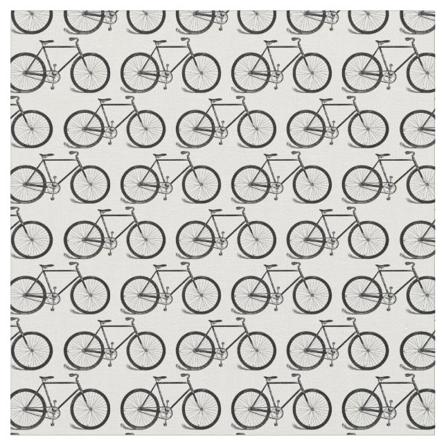 Retro Bicycles Fabric Mönster med ANPASSNINGSBAR B Tyg (Närbild)