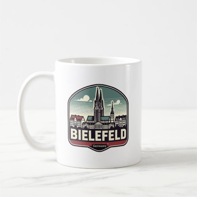 Retro Bielefeld Skyline Kaffemugg (Vänster)
