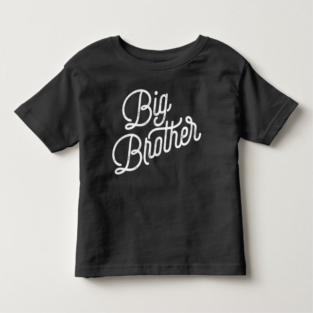 Retro Big Brother White Typography T Shirt (Framsida)