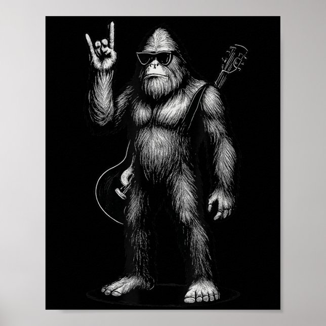 Retro Big Foot Rock musik ger Manar Women Kid Funn Poster (Framsidan)