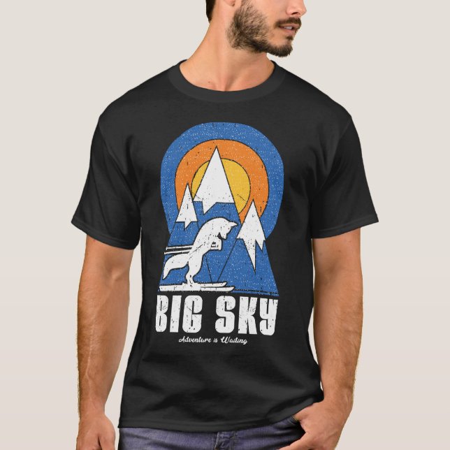 Retro Big Himlar Ski White Fox T Shirt (Framsida)