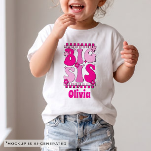 Retro Big Sister Graviditetsannonsering T Shirt