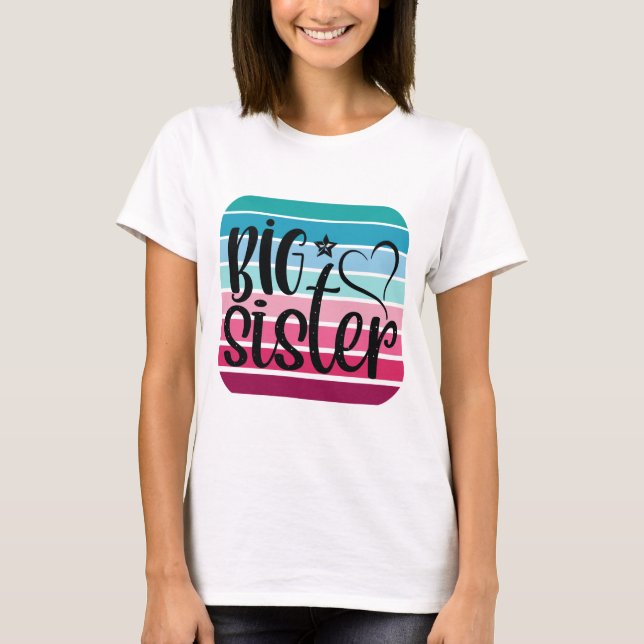 Retro Big Sister T Shirt (Framsida)