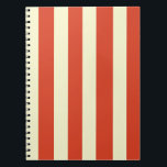 Retro Big Top Stripe Spiral bärbar dator Anteckningsbok<br><div class="desc">Stega högerna, folk! Stega högerna upp till den bärbara Spiral-datorn med Retro Big Top Stripe. Ja, kom en kom alla! Det klassiska mönster har breda, röda och grädda rand som påminner om en stor toppcirkus tält. Den här designen paras utmärkt med StrangeLittleOnions Vintage Circus-produktlinje. Precis som cirkusen själv är detta...</div>