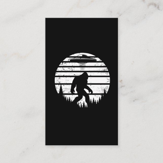 Retro Bigfoot Alien Abduction Ufo Fläkt Visitkort (Framsida)