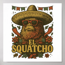 Retro Bigfoot Cinco de Mayo Sombrero El Squatcho