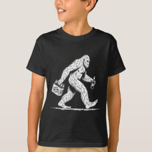 Retro Bigfoot Drinking Beer - Funny Sasquatch T Shirt