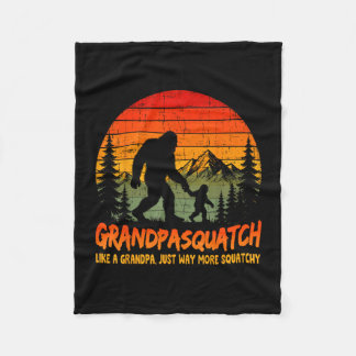 Retro bigfoot farfar squatch som en farfar fleecefilt