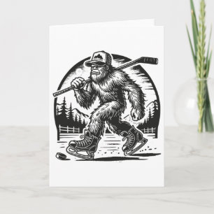 Retro Bigfoot Hockey Rolig Sasquatch Bigfoot Spela Kort