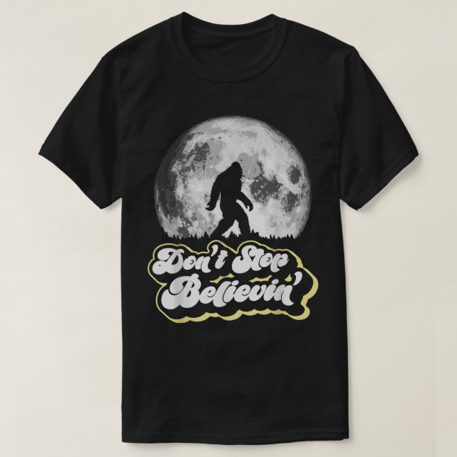 Retro Bigfoot Mån Silhuett Tro Design T Shirt (Design framsida)