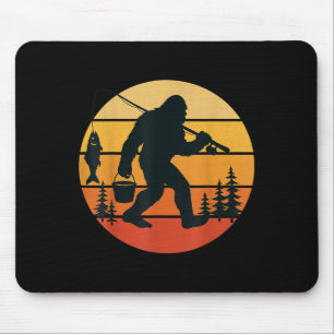 Retro Bigfoot Sasquatch Fishing Funny ger Pappa me Musmatta