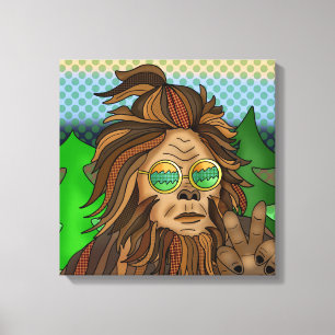 Retro Bigfoot Sasquatch för popkonst Canvastryck