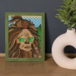 Retro Bigfoot | Sasquatch för popkonst Canvastryck<br><div class="desc">Retro pop art stil hand plockade coola Bigfoot med groovglas och snyggt ponytail.</div>