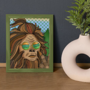Retro Bigfoot Sasquatch för popkonst Canvastryck