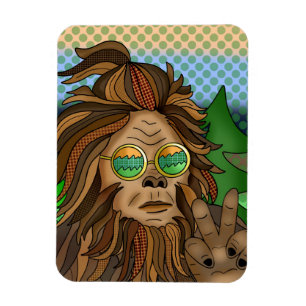 Retro Bigfoot Sasquatch för popkonst Magnet