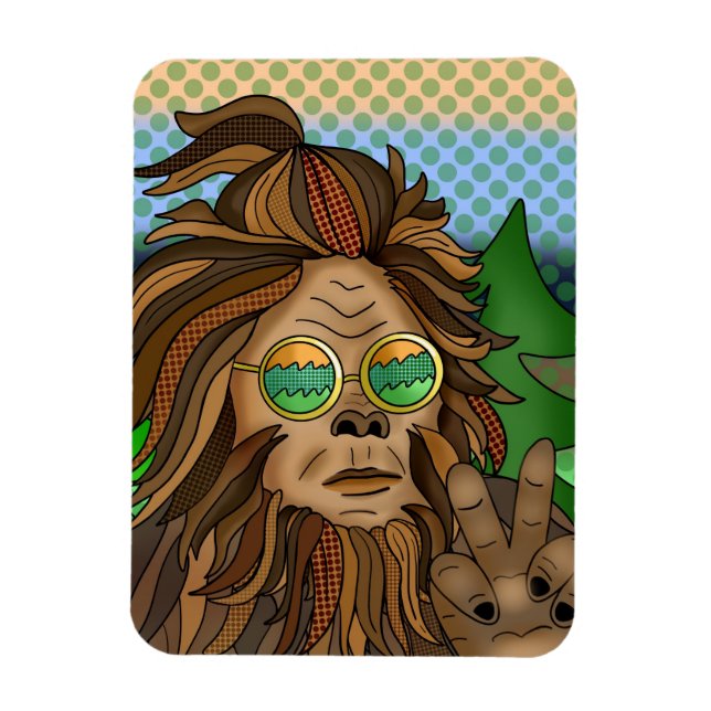 Retro Bigfoot | Sasquatch för popkonst Magnet (Vertikal)