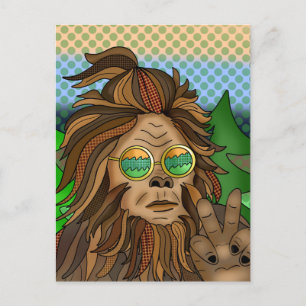 Retro Bigfoot Sasquatch för popkonst Vykort